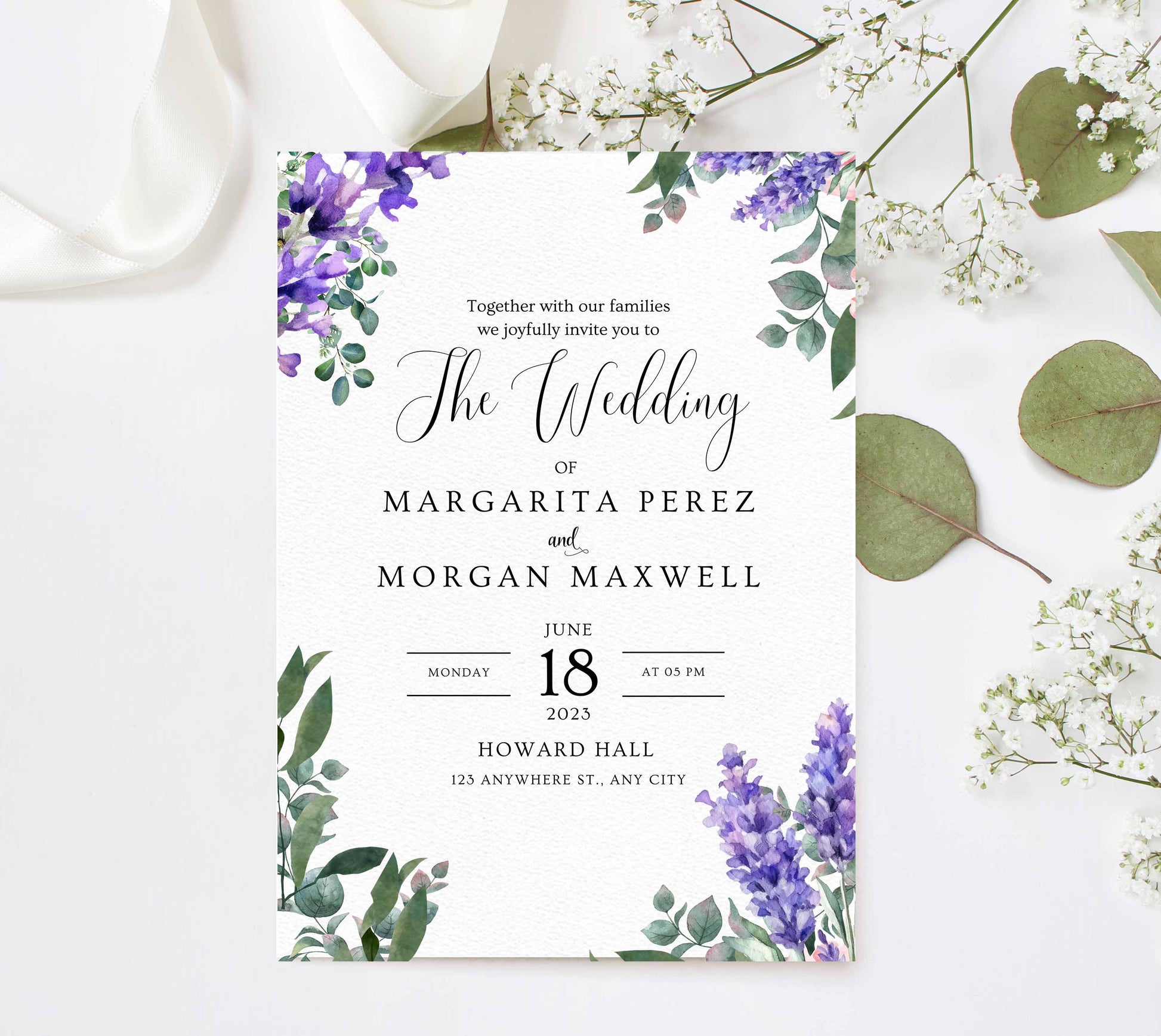 Wedding Invite Blue Bell - Littlebee Prints