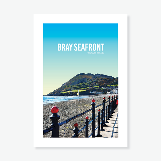 Bray Seafront Blue Sky A4 Print - Littlebee Prints