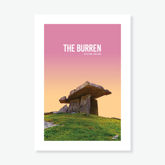 The Burren Pink Sky A4 Print - Littlebee Prints