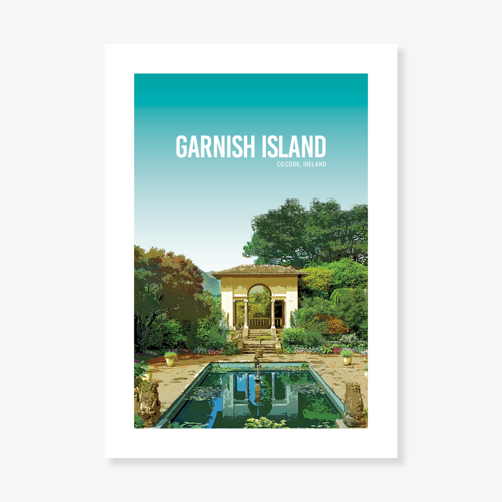 Garnish Island Blue Sky A4 Print - Littlebee Prints