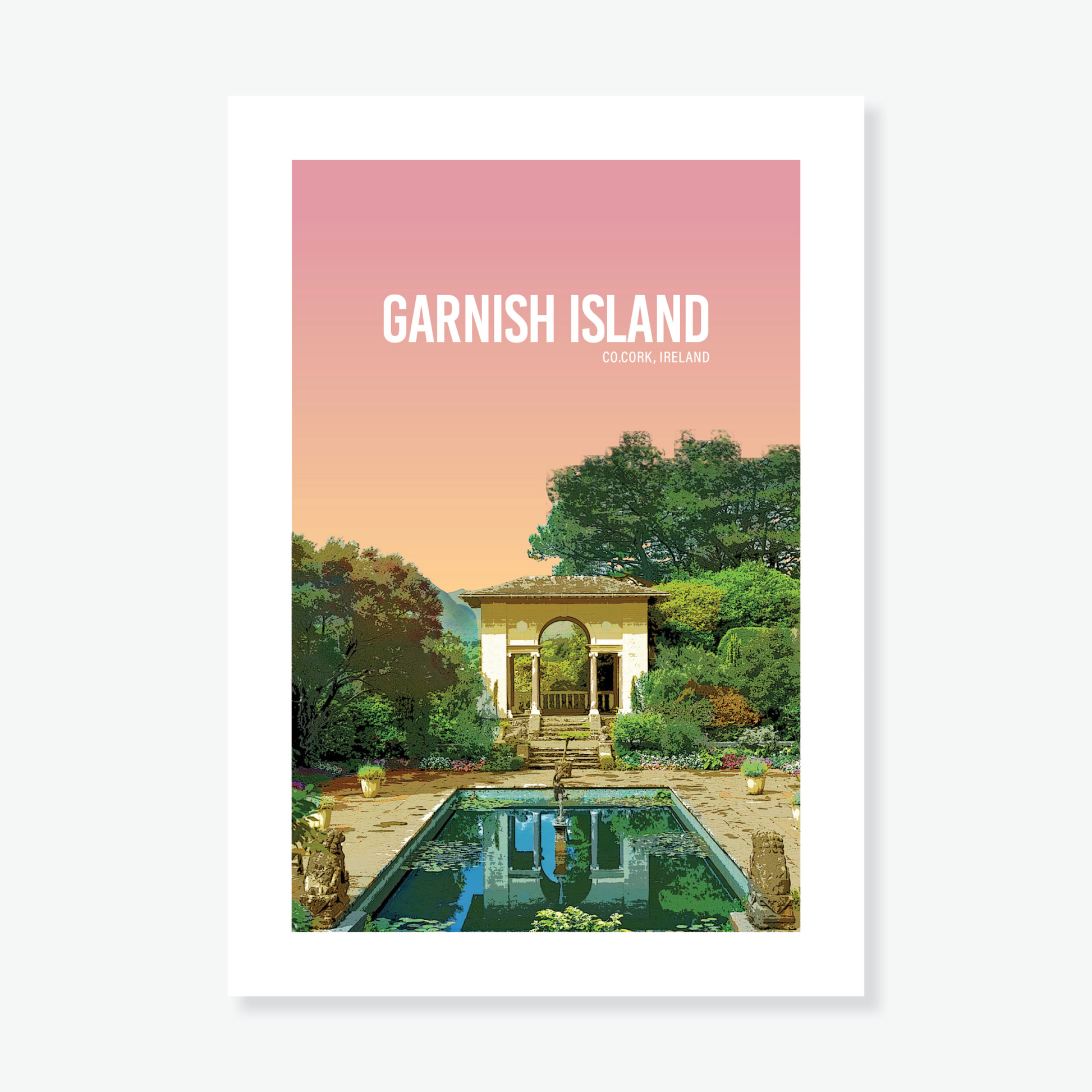 Garnish Island Pink Sky A4 Print - Littlebee Prints