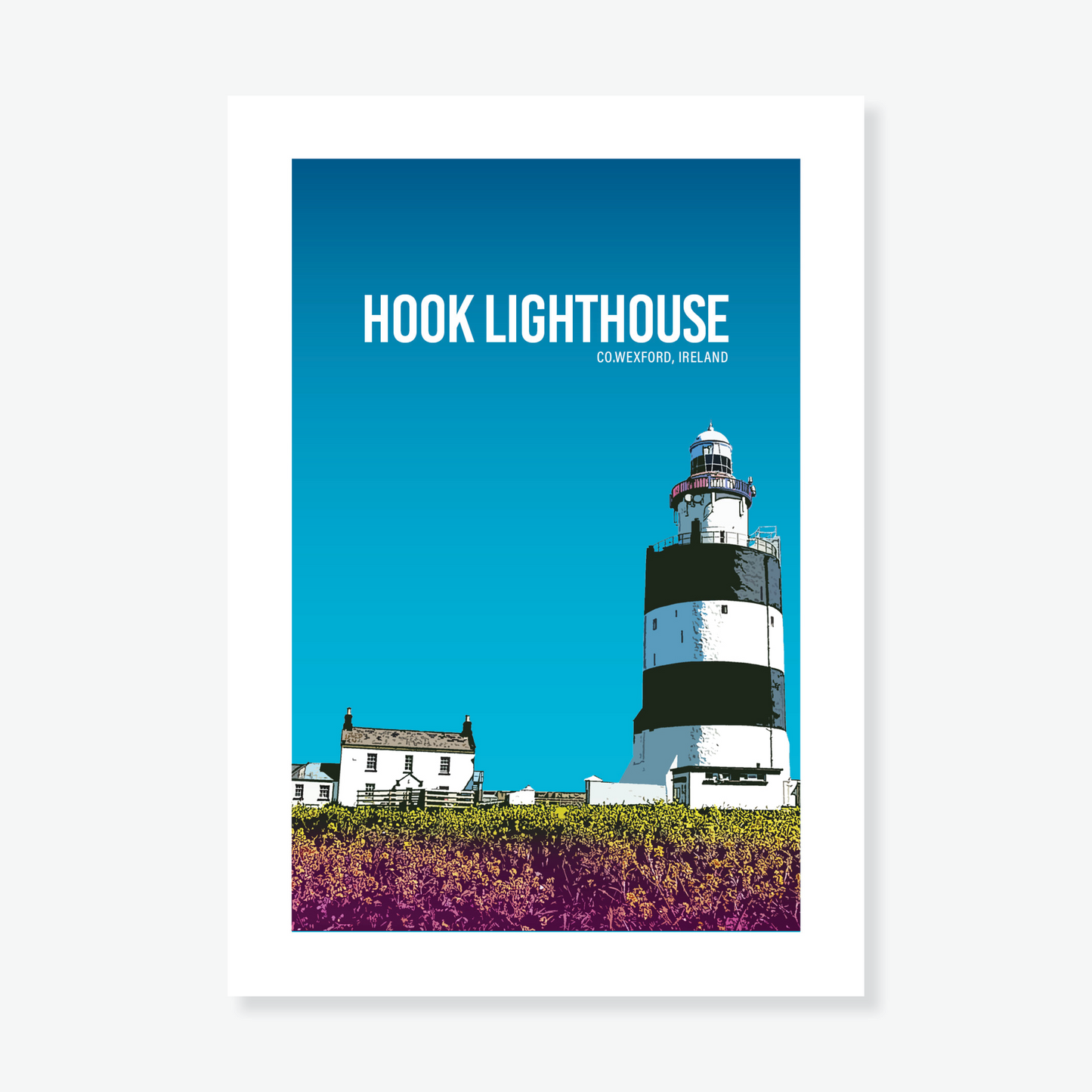 Hook Lighthouse Blue A4 Print - Littlebee Prints