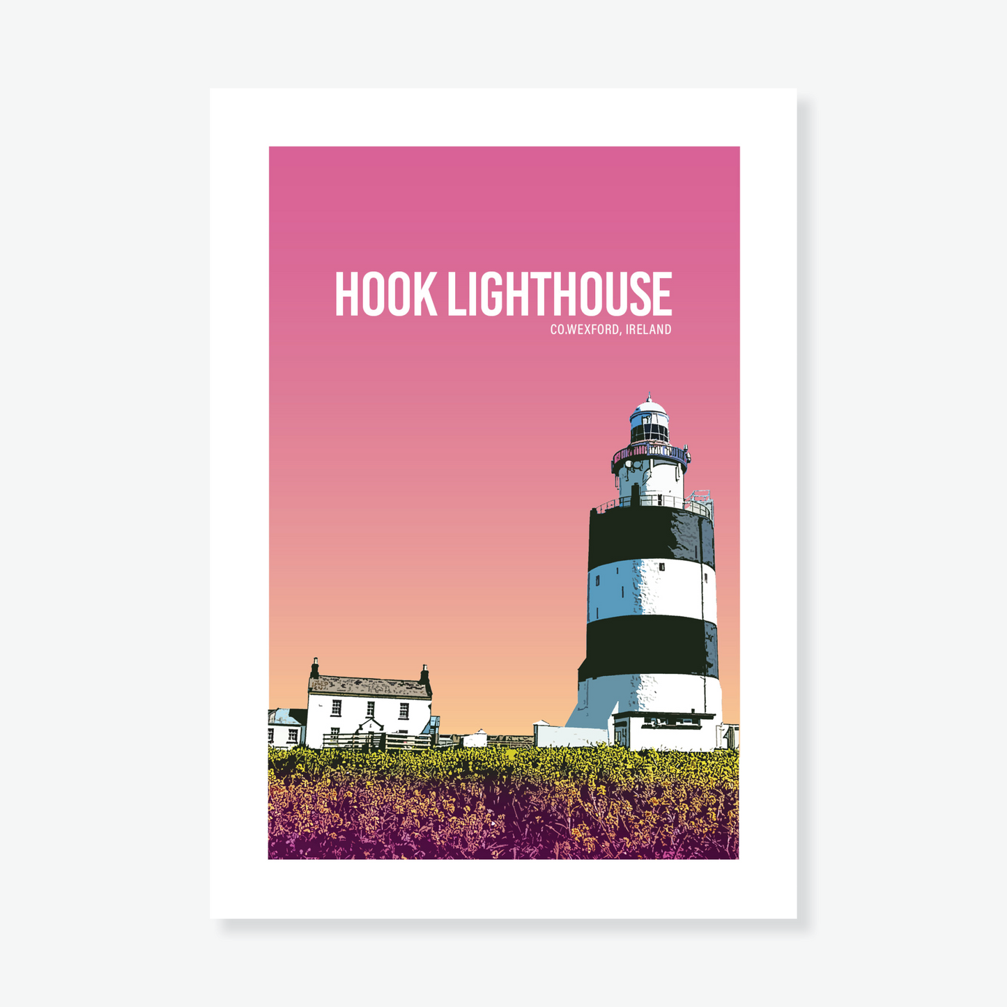 Hook Lighthouse A4 Pink - Littlebee Prints