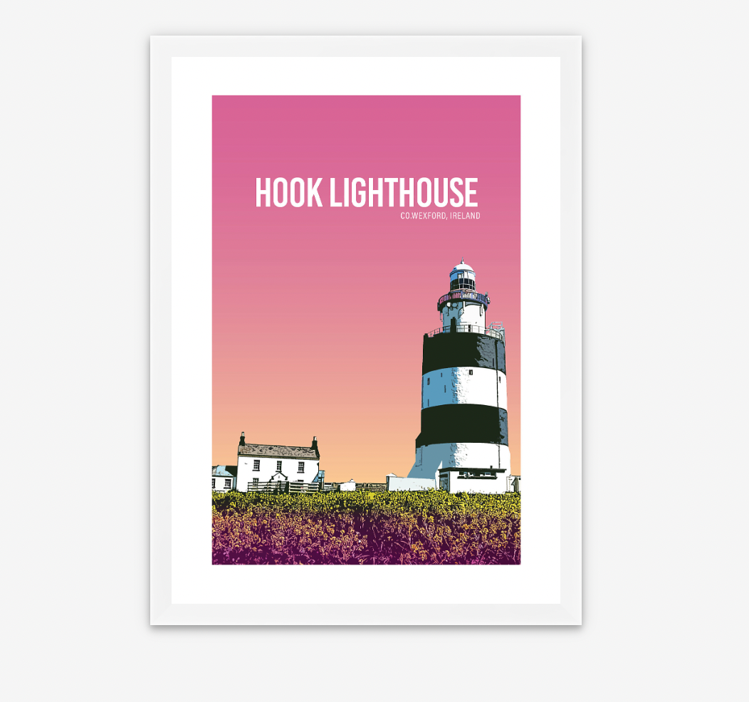 Hook Lighthouse A4 Pink - Littlebee Prints