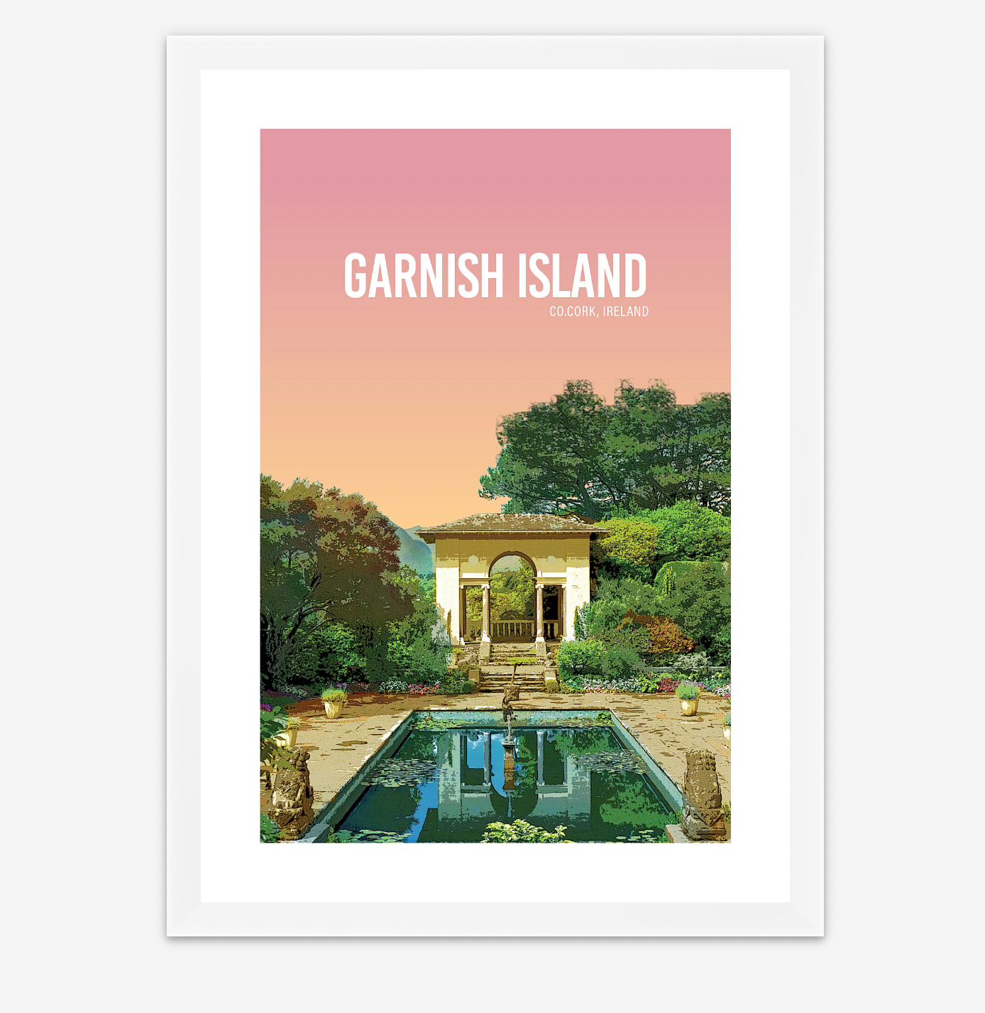 Garnish Island Pink Sky A4 Print - Littlebee Prints