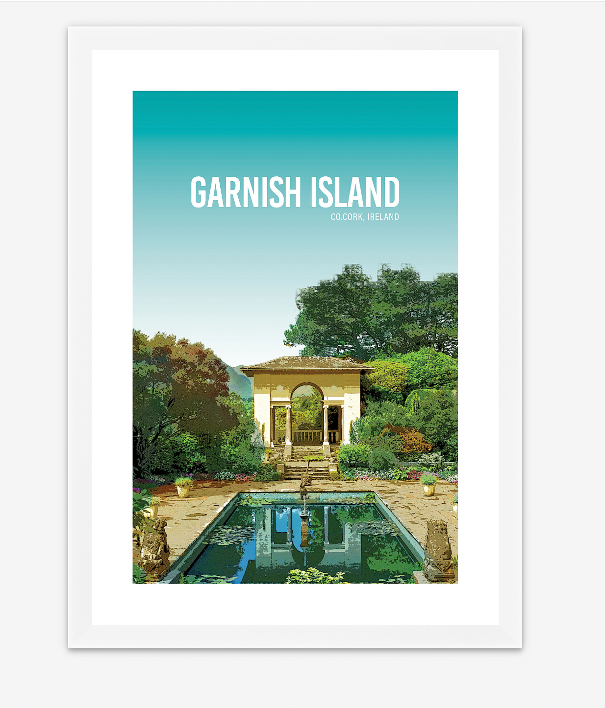 Garnish Island Blue Sky A4 Print - Littlebee Prints