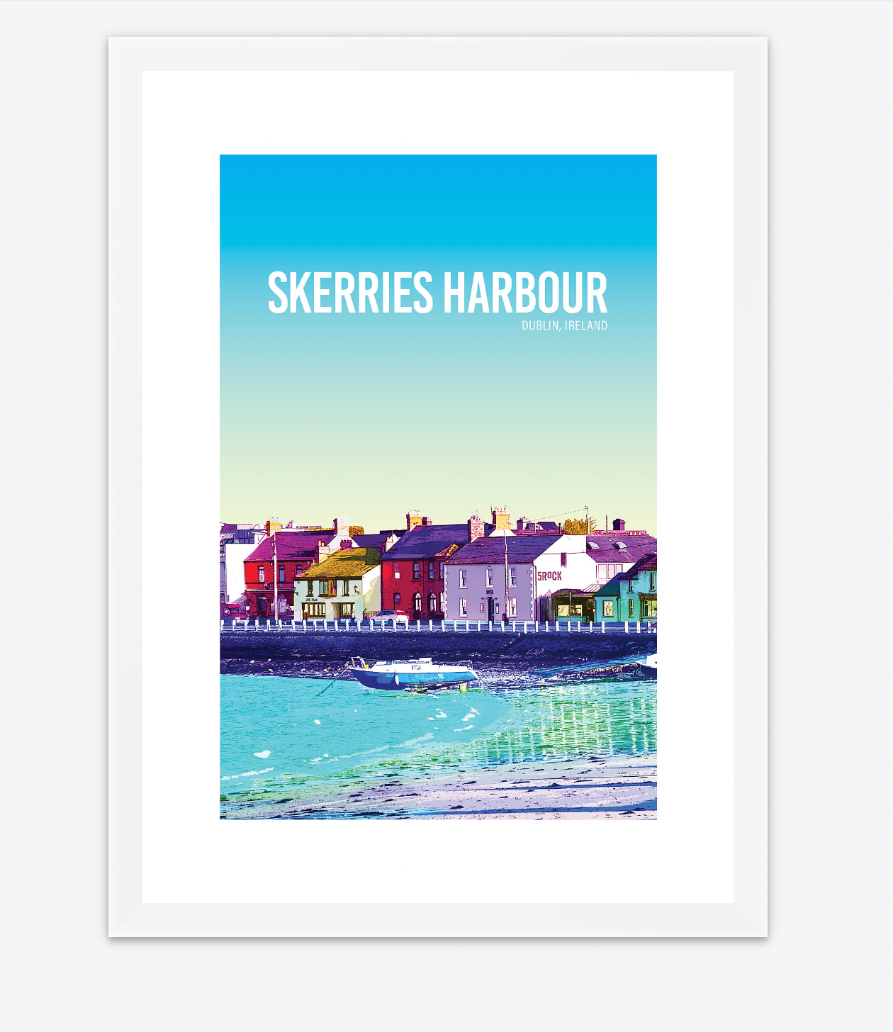 Skerries Harbour Blue Sky A4 Print - Littlebee Prints