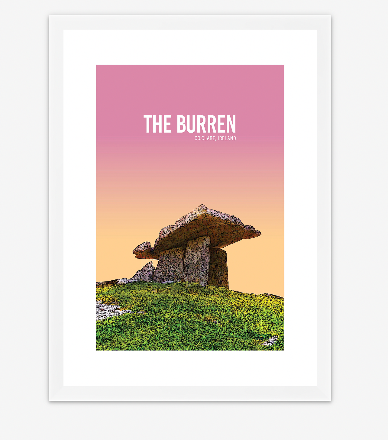 The Burren Pink Sky A4 Print - Littlebee Prints